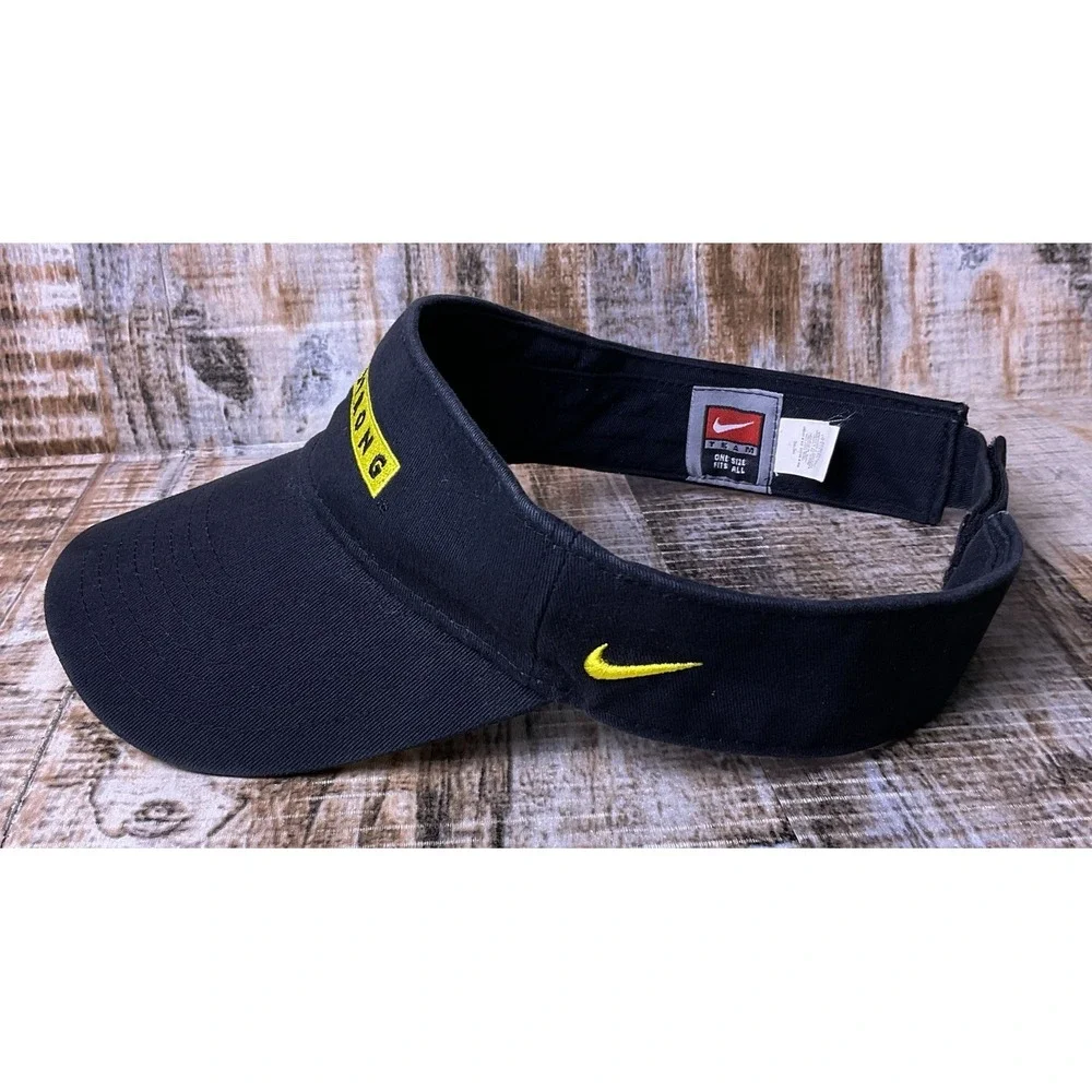 Livestrong Nike Visor Hat Cycling Workout Embroidered Black Adult